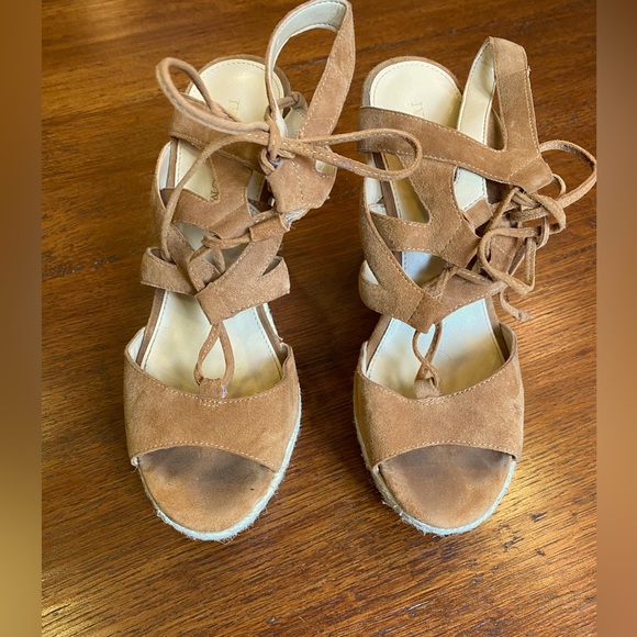 Suede Espadrille Wedge Sandals - Picture 3 of 8